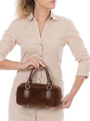 Lia Biassoni Skórzana torebka "Suede" w kolorze brązowym - 27 x 14 x 12 cm rozmiar: onesize. Brązowe torebki klasyczne Lia Biassoni, bez wzorów, z materiału, przez ramię, bez dodatków. Za 260.99 zł.