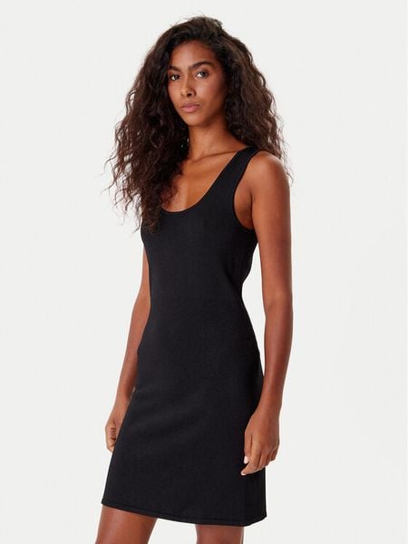 Calvin Klein Jeans Sukienka codzienna LV044C347G Czarny Slim Fit. Czarne sukienki Calvin Klein Jeans, na co dzień, m, bez wzorów, z jeansu, bez kołnierzyka, bez ramiączek, proste. Za 339.99 zł.