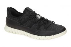 Wodoodporne buty sportowe dla kobiet Ecco Gruuv Lite. Czarne buty treningowe ECCO, bez wzorów, z materiału, bez zapięcia. Za 402.50 zł.