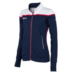 Damska kurtka Reece Varsity Stretched Fit granatowo-biało-niebieska. Białe kurtki REECE, xs, bez wzorów, z elastanu, sportowe, bez kaptura. Za 179.99 zł.