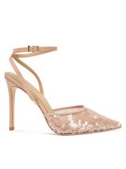 Marciano Guess Szpilki 5BGZ48 7423A Beżowy. Brązowe szpilki Marciano Guess, z aplikacjami, z materiału, bez obcasa, na szpilce, bez zapięcia. Za 879.99 zł.