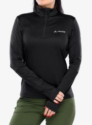 Bluza polarowa damska Vaude Livigno Halfzip II. Czarne bluzy z kapturem Vaude, m, bez wzorów, z elastanu, bez kaptura, snowboardowy. Za 290.05 zł.