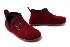 MANITU 340058-41 bordeaux, kapcie damskie. Czerwone kapcie Manitu, bez wzorów. Za 264.90 zł.