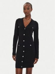 PINKO Sukienka dzianinowa Solfitaggio Abito 103974 A21T Czarny Slim Fit. Czarne sukienki Pinko, xs, bez wzorów, z dzianiny, bez kołnierzyka, bez ramiączek. Za 1,099.00 zł.