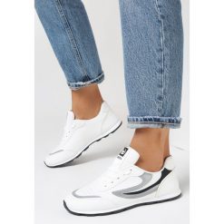 Biało-Czarne Buty Sportowe Chloette. Białe buty treningowe Born2be, z aplikacjami, z materiału, bez zapięcia, na fitness i siłownię. W wyprzedaży za 67.99 zł.