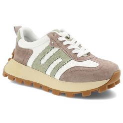 Beżowe Sneakersy Filippo Sportowe Obuwie Damskie. Białe buty sportowe lifestyle Filippo, bez wzorów, bez zapięcia, trekkingowe. Za 219.00 zł.