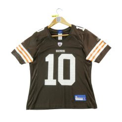 Second life - Reebok koszulka damska NFL Cleveland Browns 10 - Stan dobry. Brązowe t-shirty sportowe Reebok, l, bez wzorów, z materiału, bez ramiączek, do piłki nożnej. Za 85.16 zł.
