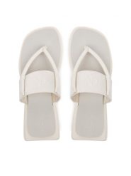 Calvin Klein Jeans Japonki Sq Low Wedge Sandal Rope YW0YW01717 Beżowy. Brązowe japonki Calvin Klein Jeans, bez wzorów, z jeansu. Za 179.99 zł.