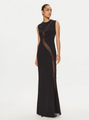 PINKO Sukienka wieczorowa Capezzana 102844 A1JR Czarny Regular Fit. Czarne sukienki Pinko, bez wzorów, z syntetyku, wizytowe, bez kołnierzyka, bez ramiączek. Za 2,119.00 zł.