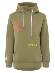 Zwillingsherz Bluza "Smile Cross" w kolorze khaki rozmiar: XXL. Brązowe bluzy Zwillingsherz, xxl, bez wzorów, bez ramiączek, z kapturem. Za 195.45 zł.