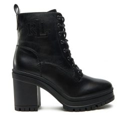 Botki LAUREN RALPH LAUREN. Czarne botki Lauren Ralph Lauren, bez wzorów, bez obcasa, na słupku, bez zapięcia. Za 749.99 zł.