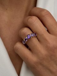 Les Petites Précieuses Pozłacany pierścionek z ametystem rozmiar: 56. Różowe pierścionki Les Petites Précieuses, z ametystem, pozłacane. Za 260.99 zł.