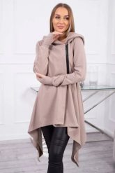 Bluza z kapturem i suwakiem na boku ciemno beżowa. Brązowe bluzy KESI, l, bez wzorów, z bawełny, bez ramiączek, z kapturem. Za 271.84 zł.