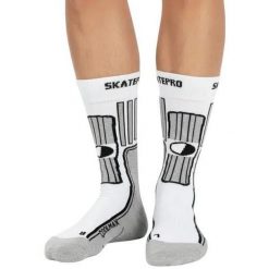 Odzież Skarpety unisex SkatePro Coolmax Inline Skarpety 2-Pak - Biały - 46-48. Biała skarpetki SKATEPRO, bez wzorów. Za 124.99 zł.