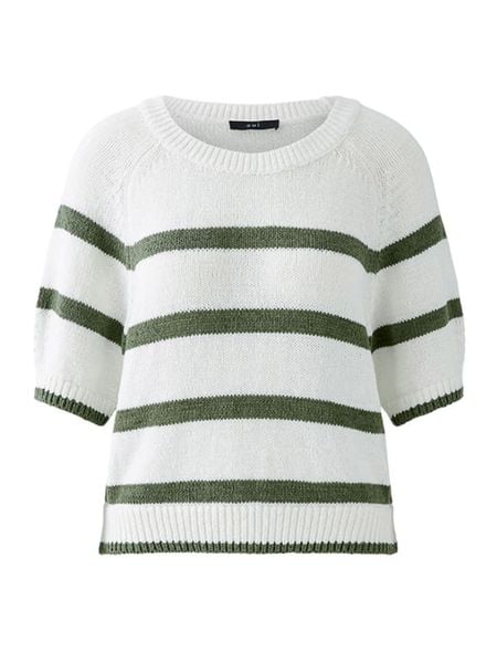 Oui Sweter w kolorze biało-oliwkowym rozmiar: 42. Białe swetry Oui, bez wzorów, bez ramiączek. Za 196.70 zł.