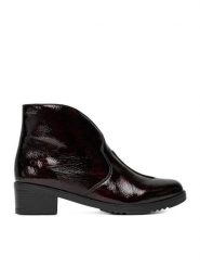 Rieker Botki Y0553-35 Bordowy. Czerwone botki Rieker, bez wzorów, z materiału, bez obcasa, na słupku, bez zapięcia. Za 349.99 zł.