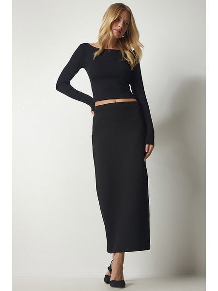 Happiness Istanbul Spódnica w kolorze czarnym rozmiar: 40. Czarne spódnice Happiness Istanbul, na co dzień, bez wzorów, maxi, proste. Za 92.21 zł.