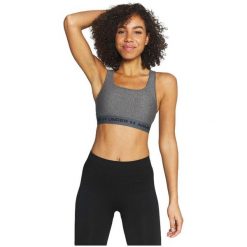 Stanik sportowy Under Armour Crossback Mid Heather Bra. Szare biustonosze sportowe Under Armour, bez wzorów, na fitness i siłownię. Za 119.99 zł.