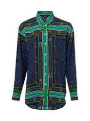 Lauren Ralph Lauren Damska bluzka koszulowa Kobiety niebieski|zielony|wielokolorowy wzorzysty, M. Niebieskie bluzki Lauren Ralph Lauren, m, bez wzorów, z syntetyku, eleganckie, bez kołnierzyka, bez ramiączek. Za 899.95 zł.