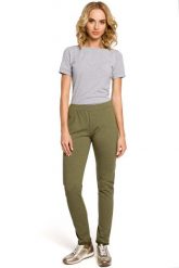 Khaki Dresowe Spodnie z Dzianiny. Brązowe spodnie dresowe MOE, bez wzorów, z bawełny. Za 154.90 zł.