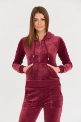 JUICY COUTURE Bordowa bluza Robertson Hoodie. Czerwone bluzy Juicy Couture, s, bez wzorów, bez ramiączek, bez kaptura. W wyprzedaży za 241.99 zł.
