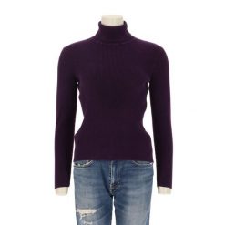 Second life - Damski fioletowy sweter - Stan bardzo dobry. Fioletowe swetry Ralph Lauren, bez wzorów, sportowe, bez ramiączek. Za 127.76 zł.