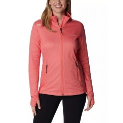 Damska bluza polarowa Columbia Park View Grid Fleece z pełnym zamkiem błyskawicz. Czerwone bluzy bez kaptura Columbia, na zimę, xs, bez wzorów, z polaru, bez kaptura, trekkingowe. W wyprzedaży za 280.00 zł.
