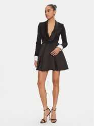 Elisabetta Franchi Sukienka koktajlowa AB-710-47E2-V560 Czarny Regular Fit. Czarne sukienki Elisabetta Franchi, bez wzorów, z syntetyku, wizytowe, bez kołnierzyka, bez ramiączek. Za 1,059.00 zł.
