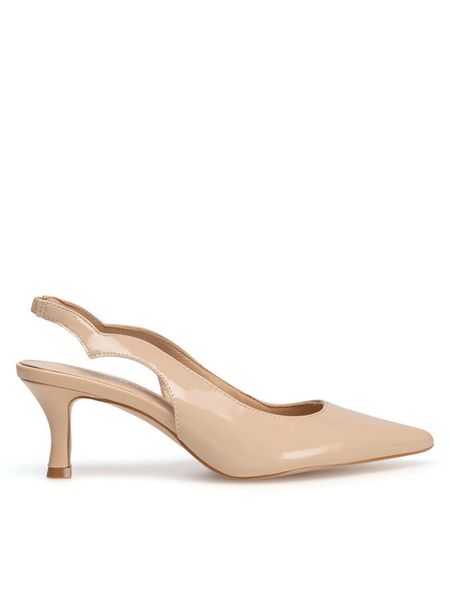 Sergio Bardi Sandały WFA2532-7Z-SB Beżowy. Brązowe sandały Sergio Bardi, bez wzorów, z lakierowanej skóry, bez obcasa, na szpilce, bez zapięcia. Za 209.99 zł.