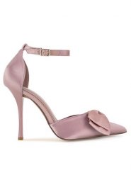 DeeZee Szpilki LH24018-1 Różowy. Czerwone szpilki DeeZee, bez wzorów, z materiału, bez obcasa, na szpilce, bez zapięcia. Za 149.99 zł.