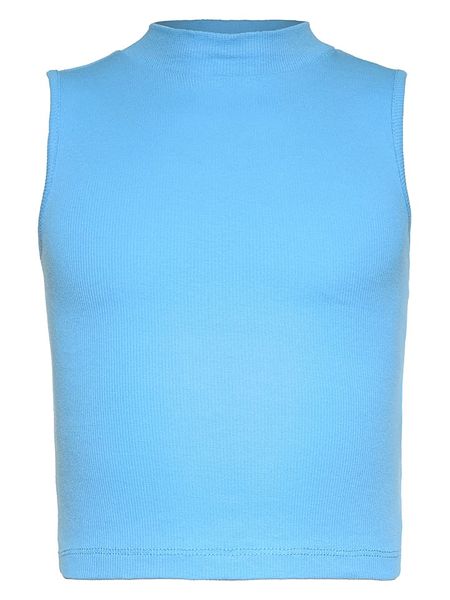 Blue Effect Top w kolorze błękitnym rozmiar: 152. Niebieskie topy Blue Effect, bez wzorów, z bawełny, bez kołnierzyka, bez ramiączek. Za 51.95 zł.