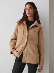 OPUS Kurtka koszulowa w kolorze karmelowym rozmiar: 38. Brązowe kurtki Opus, bez wzorów, z wełny, bez kaptura. Za 217.99 zł.