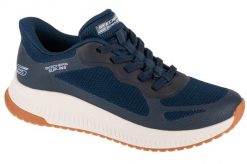 Buty sportowe Sneakersy damskie, Slip-Ins: Bobs Squad 4 - Staple Look. Niebieskie buty treningowe Skechers, bez wzorów, z materiału, przed kostkę, bez zapięcia, trekkingowe. Za 309.99 zł.