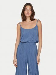 Vila Top Plisa 14096337 Niebieski Relaxed Fit. Niebieskie topy Vila, xxl, bez wzorów, z syntetyku, bez kołnierzyka, bez ramiączek. Za 49.99 zł.