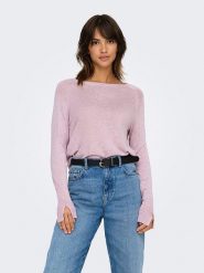 ONLY Sweter w kolorze jasnoróżowym rozmiar: L. Różowe swetry ONLY, l, bez wzorów, bez ramiączek. Za 70.41 zł.