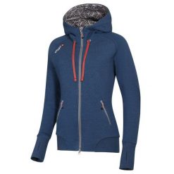 Bluza z kapturem damska Ocun Hoodie Zipper. Niebieskie bluzy z kapturem Ocun, bez wzorów, z kapturem, trekkingowe. Za 400.39 zł.