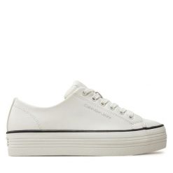 Tenisówki Calvin Klein Jeans. Białe trampki Calvin Klein Jeans, bez wzorów, z jeansu, bez zapięcia. Za 329.99 zł.