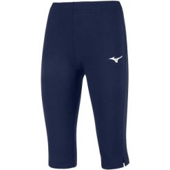 Legginsy damskie Mizuno High-Kyu Capri. Niebieskie legginsy Mizuno, bez wzorów, sportowe. Za 161.50 zł.