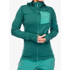 Bluza z kapturem damska Rab Superflux Hoody. Zielone bluzy RAB, l, bez wzorów, bez ramiączek, z kapturem. Za 404.99 zł.