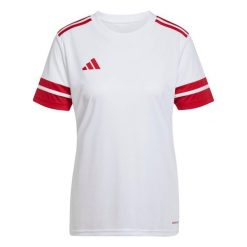 Koszulka damska adidas Squadra Jersey. Białe t-shirty sportowe adidas, xl, bez wzorów, z jersey, bez ramiączek, do piłki nożnej. Za 73.99 zł.