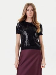 Guess Sweter W5YR21 Z3E70 Czarny Regular Fit. Czarne swetry Guess, xxl, z aplikacjami, z wiskozy, bez ramiączek. Za 339.99 zł.