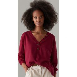 Bluza oversize z guzikami - Różowy. Czerwone bluzy Mohito, l, bez wzorów, bez ramiączek, bez kaptura. Za 79.99 zł.