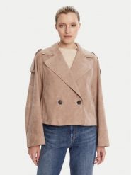 Weekend Max Mara Kurtka skórzana Maga 2525446061 Brązowy Regular Fit. Brązowe kurtki Weekend Max Mara, bez wzorów, ze skóry, bez kaptura. Za 2,749.00 zł.