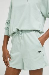 Fila szorty damskie kolor turkusowy gładkie high waist. Niebieskie szorty Fila, bez wzorów, z dzianiny. Za 169.99 zł.