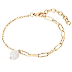 Valero Pearls Stal nierdzewna Perła hodowlana słodkowodna Bransoletki 1 ct Damski. Białe bransoletki Valero Pearls, z perłą, pozłacane. Za 299.99 zł.