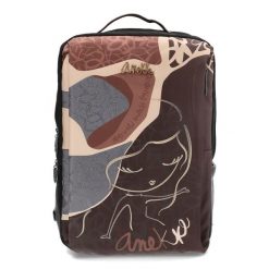 Brązowy Samolotowy Plecak Damski Anekke Z Miejscem Na Laptopa. Brązowe plecaki Anekke, z aplikacjami, z materiału, zdobione, bez dodatków. Za 499.00 zł.