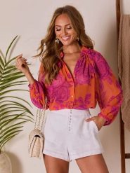 LA Angels Koszula w kolorze pomarańczowym rozmiar: XL. Pomarańczowe koszule LA Angels, xl, bez wzorów, bez kołnierzyka, bez ramiączek. Za 130.99 zł.