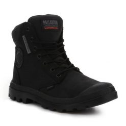 Buty Palladium Pampa Sc Wpn U-S 77235-010-M czarne. Czarne buty treningowe na zimę, bez wzorów, z gumy, bez zapięcia. Za 834.10 zł.