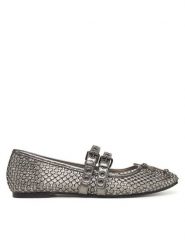 Guess Baleriny FLJKNN FAB02 Srebrny. Szare baleriny Guess, z aplikacjami, z materiału, bez obcasa, bez zapięcia. Za 299.99 zł.