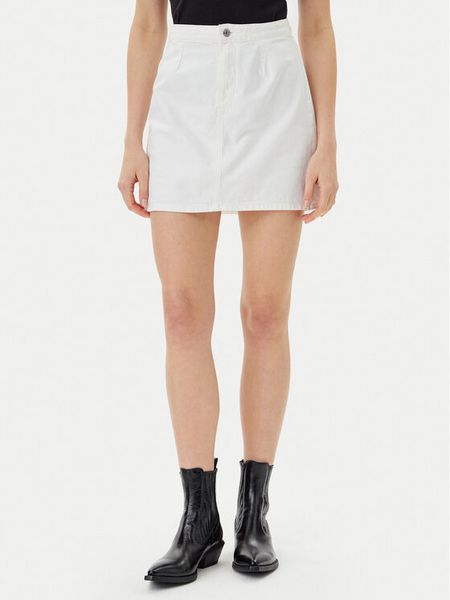 Calvin Klein Jeans Spódnica jeansowa J20J225194 Biały Regular Fit. Białe spódnice Calvin Klein Jeans, bez wzorów, z bawełny. Za 169.99 zł.